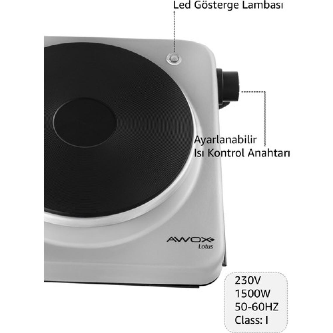 Awox Lotus Inox  Elektrikli Tekli  Ocak Pleyt