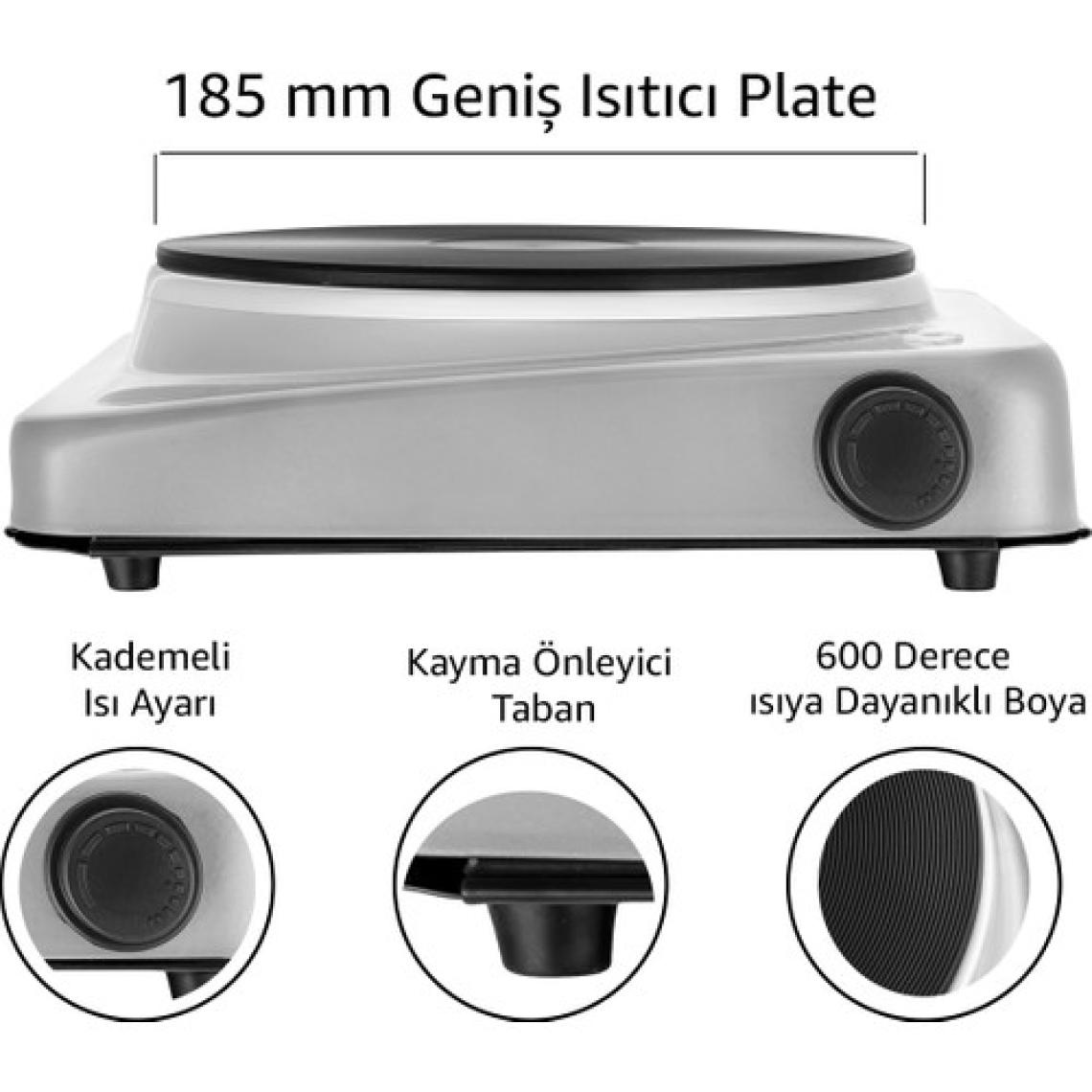Awox Lotus Inox  Elektrikli Tekli  Ocak Pleyt