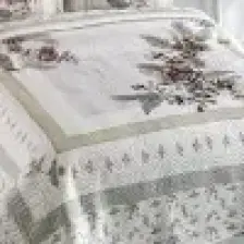 Örtüm Asya Çift Kişilik Kapitone Yatak Örtüsü Takımı - Krem