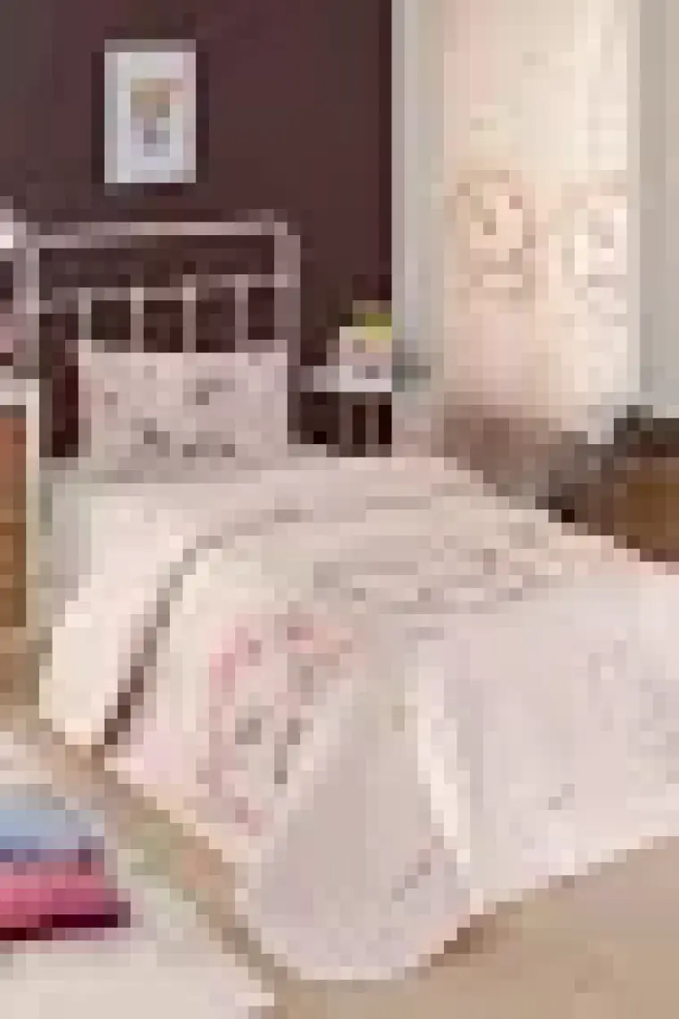 Enlora Home Kapitone Yatak Örtüsü Seti Tek Kişilik Unicornlar Pembe