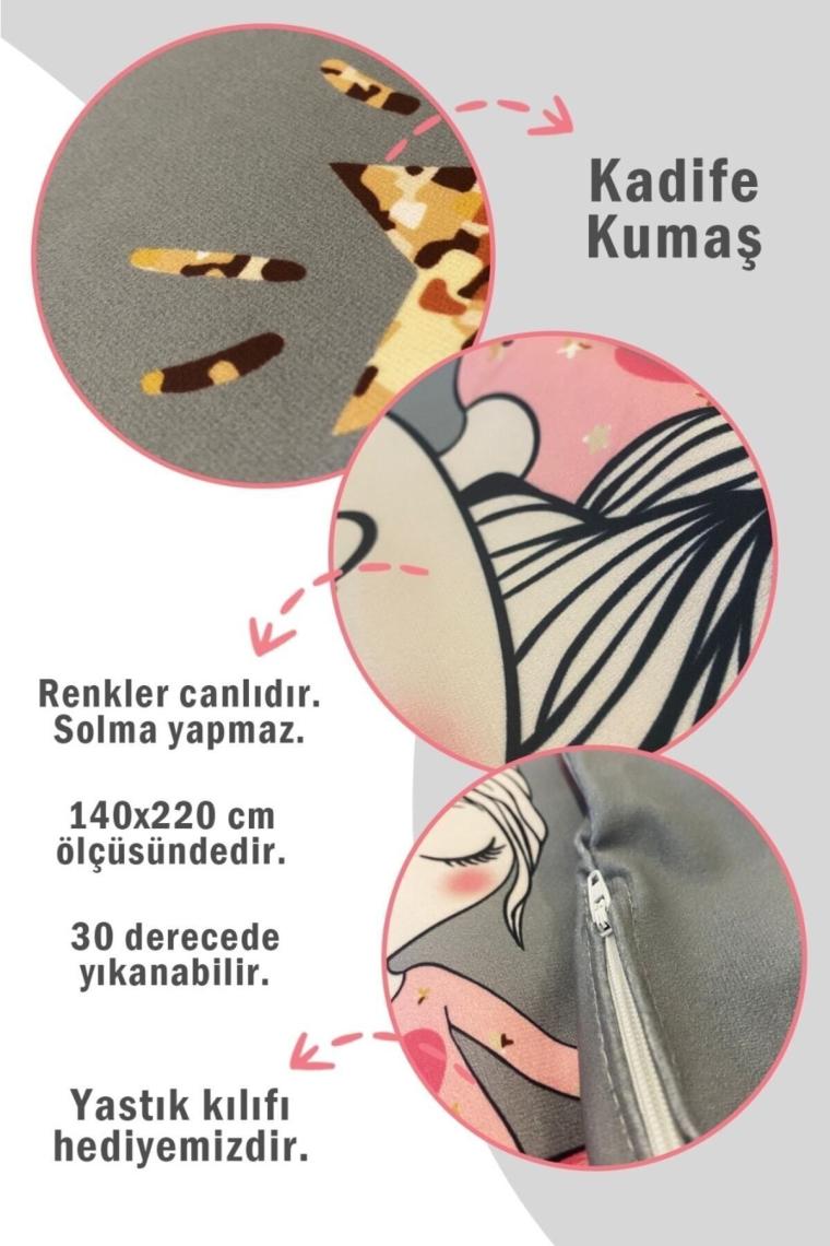 Evmila Renkli Gökkuşağı Dekorafit Örtü 37