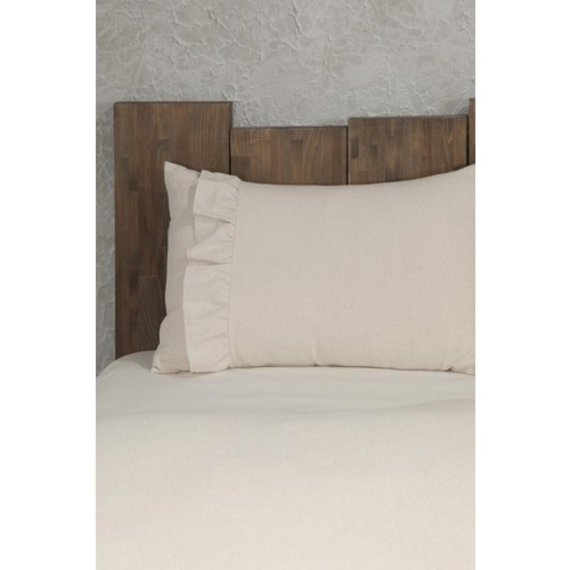 Bedinn Naturel Fırfırlı Yatak Örtüsü Takımı Çift Kişilik Vintage 220X240 cm