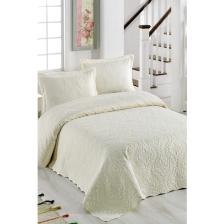 Örtüm Ivy Krem Çift Kişilik Microfiber Kapitone Yatak Örtüsü