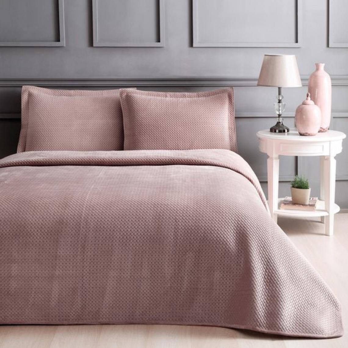 Linens Glace Çift Kişilik Yatak Örtüsü Seti Pembe