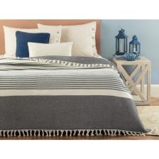 Madame Coco Denney King Size Yatak Örtüsü - Ekru / Indigo