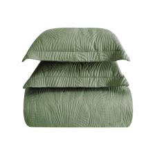 Leaf Çift Kişilik Yatak Örtüsü Seti Koyu Yeşil