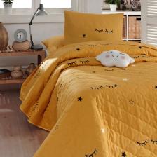 Eponj Home Kapitone Yatak Örtüsü Seti Tek Kişilik Dide Sarı 160X220CM