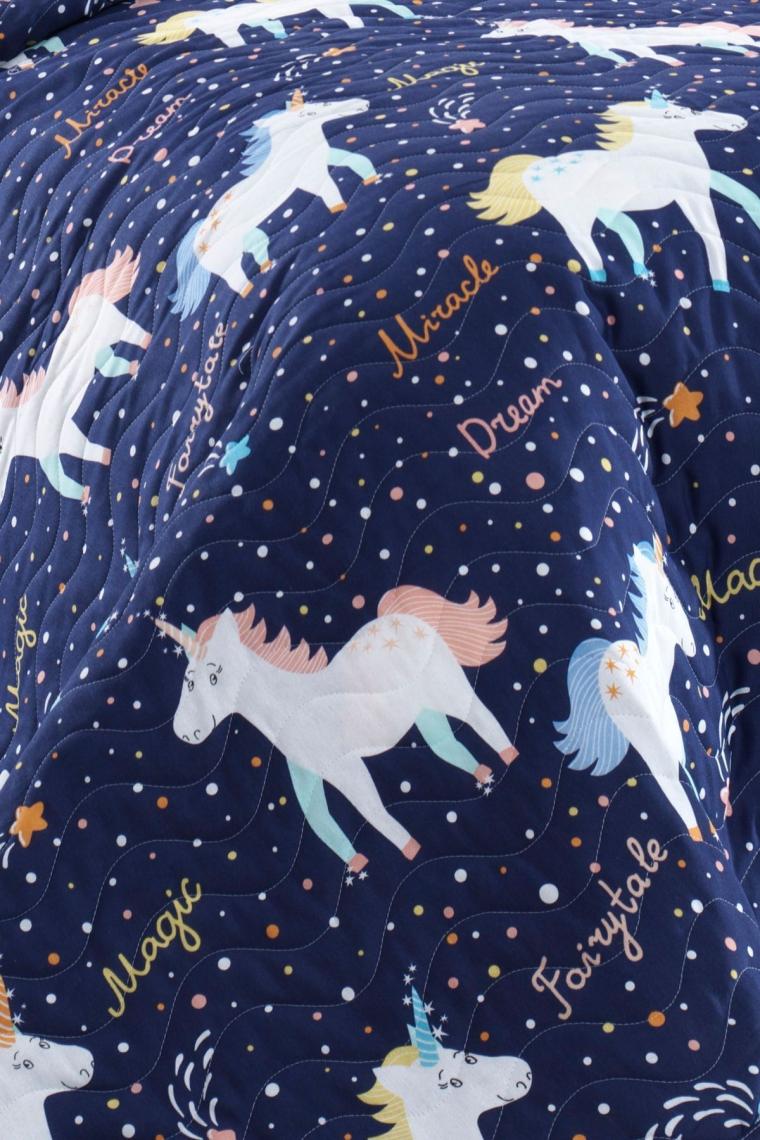 Eponj Home Kapitone Yatak Örtüsü Seti Çift Kişilik Magicunicorn Laci