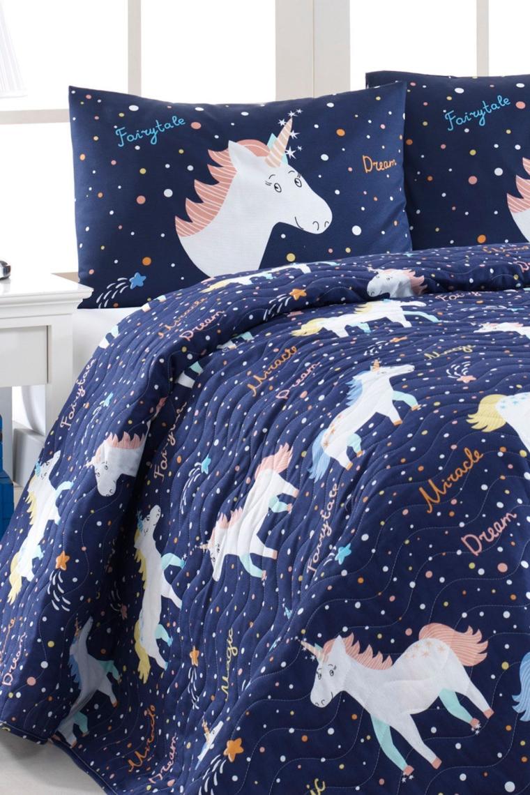 Eponj Home Kapitone Yatak Örtüsü Seti Çift Kişilik Magicunicorn Laci