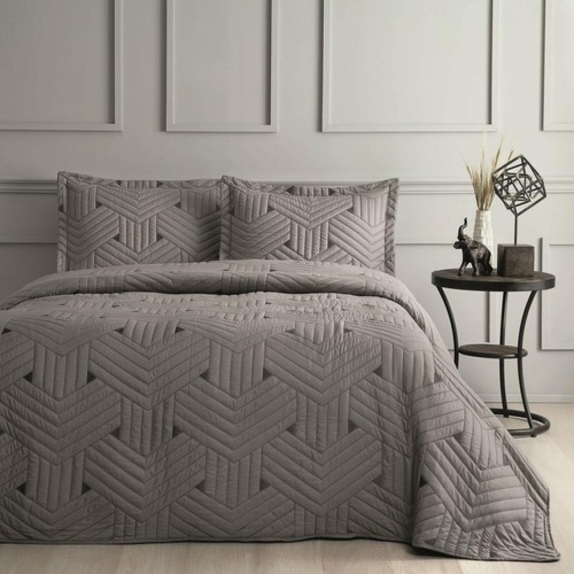 Linens Vita Gri Çift Kişilik Yatak Örtüsü Seti