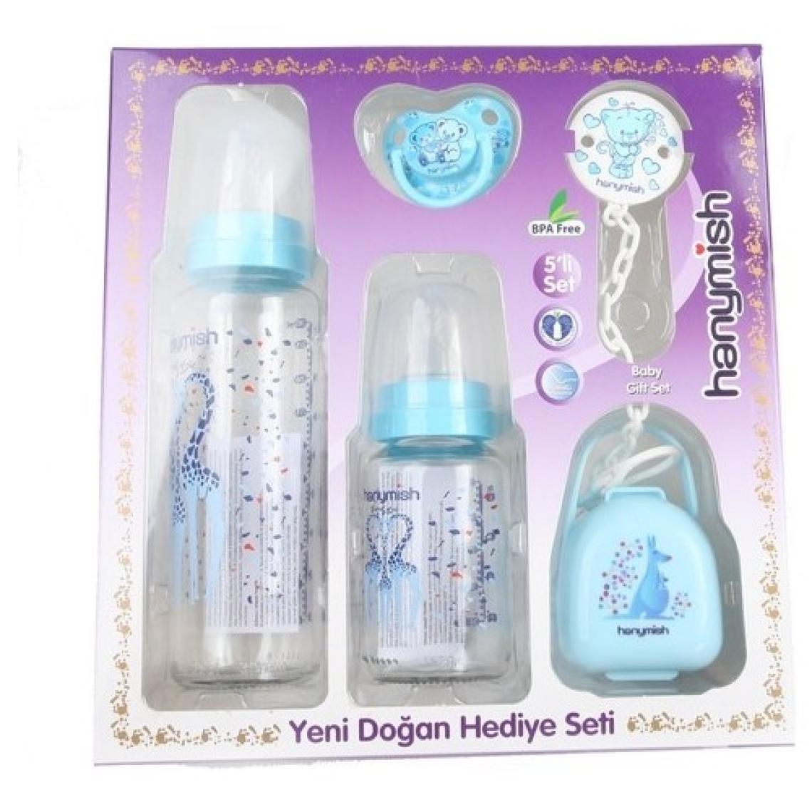 Hanymish 5'li Biberon Emzik Seti Mavi (655)