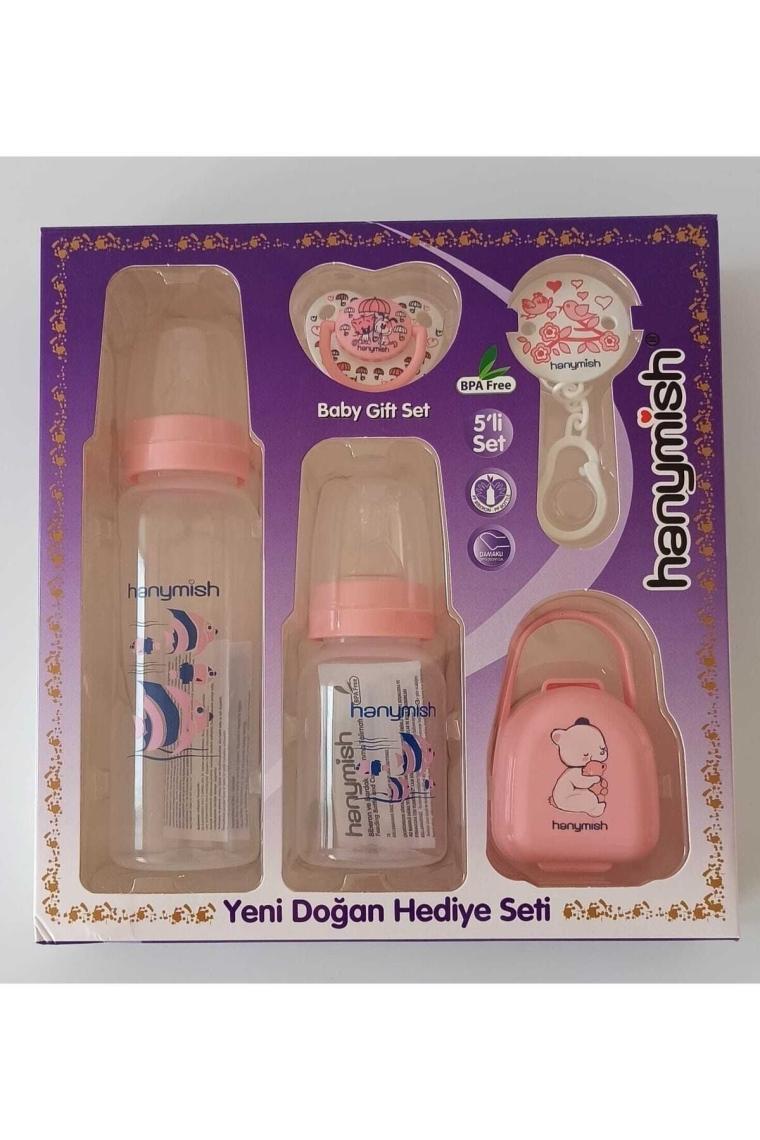 5'li Biberon Emzik Seti Pembe (654)
