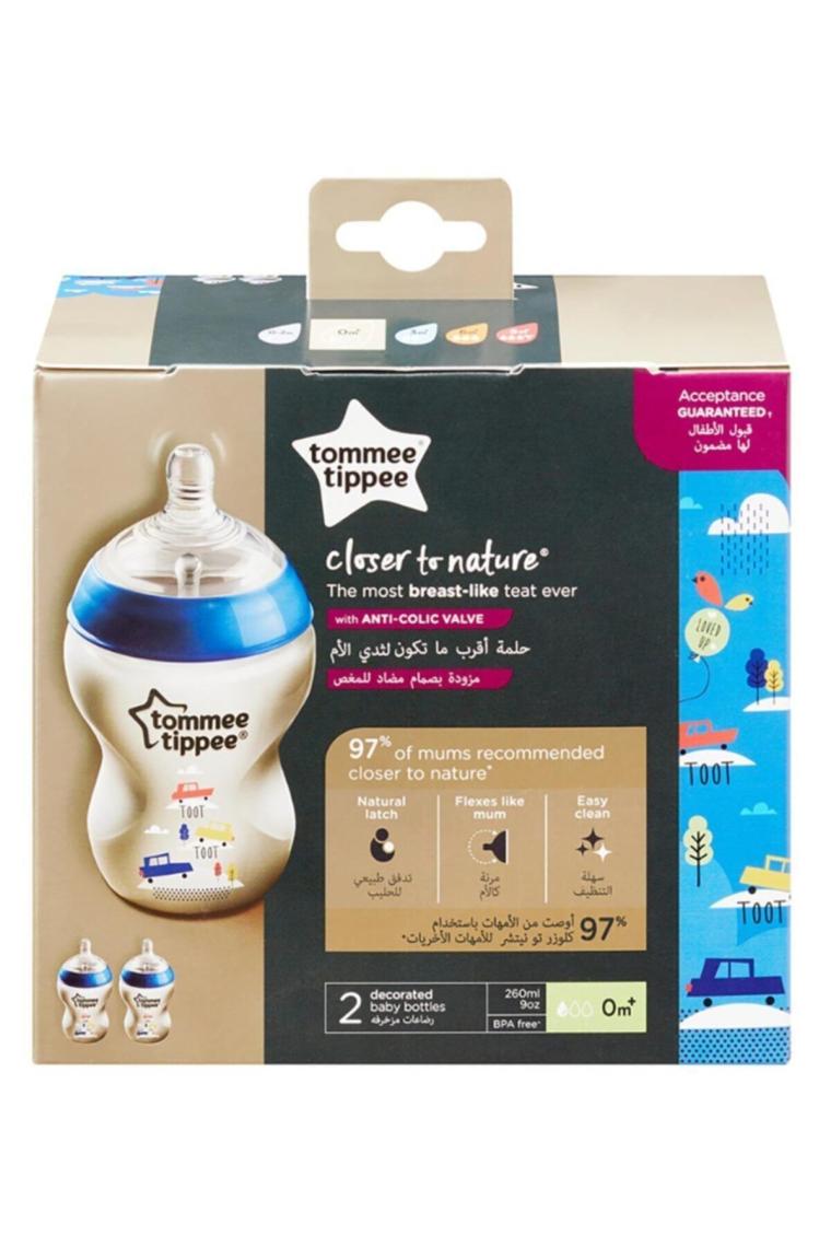 Closer To Nature Pp Biberon 2'li Set 260 ml Mavi