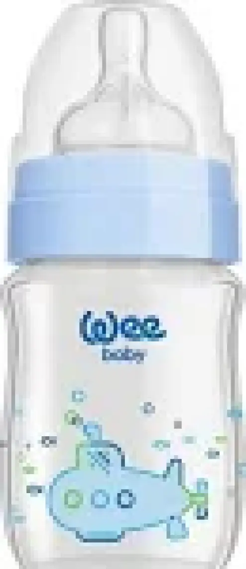 Wee Baby Klasik Plus 120 ML Geniş Ağızlı Isıya Dayanıklı Cam Biberon  - Mavi