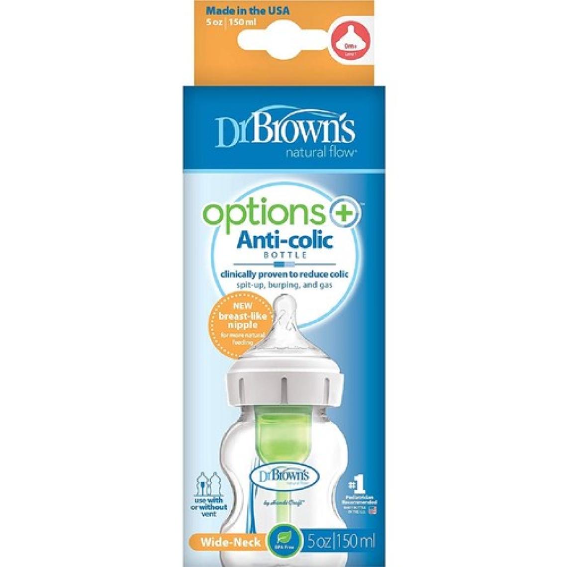Dr Brown's Gaz Yapmayan Geniş Ağızlı Biberon 150 ml Pp