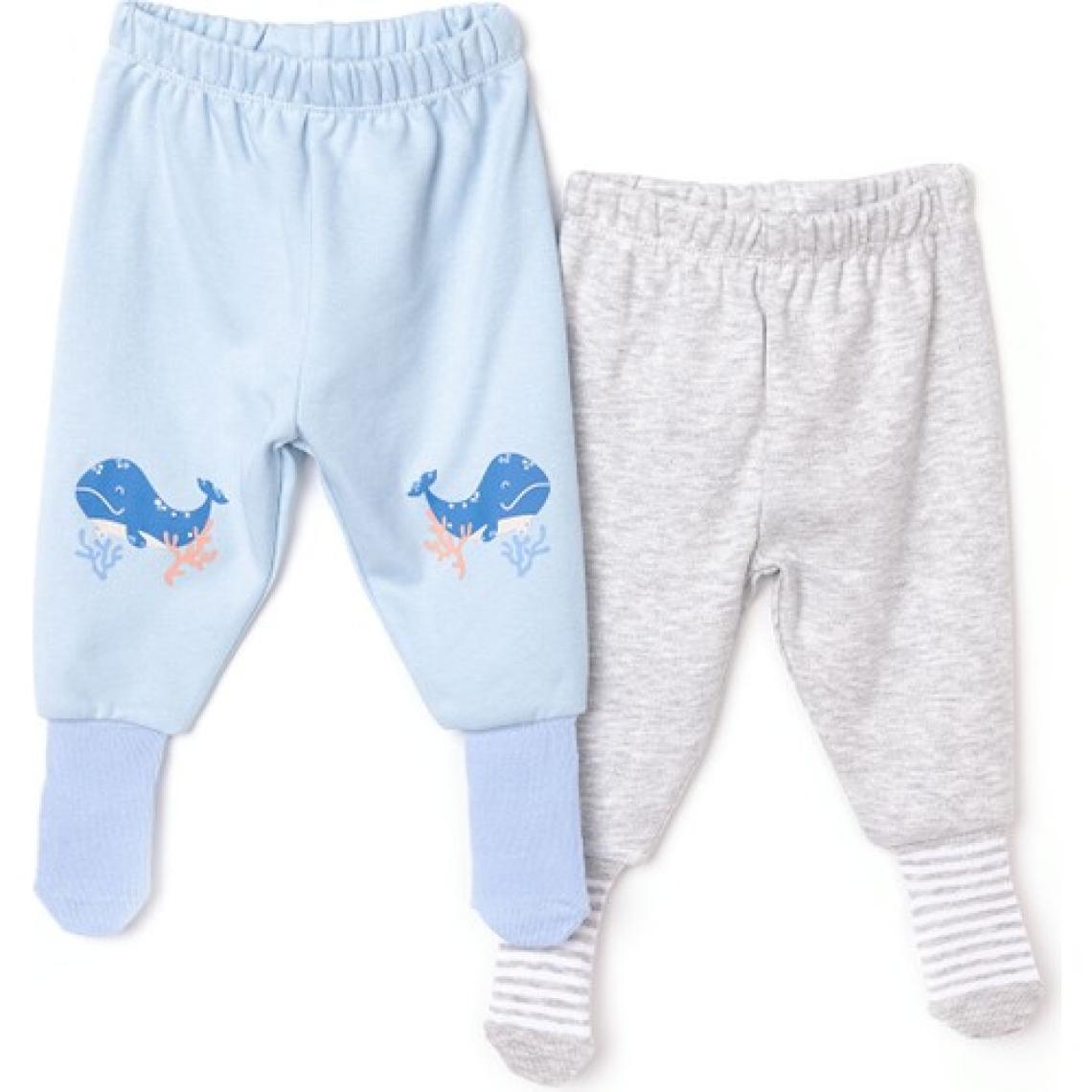 HelloBaby 2li Çoraplı Pantolon Melanj Erkek Bebek