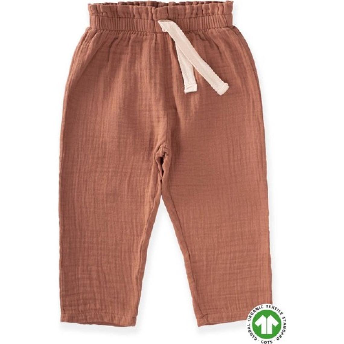 Cigit Beli Fırfırlı Geniş Kesim Müslin Pantolon Kahverengi