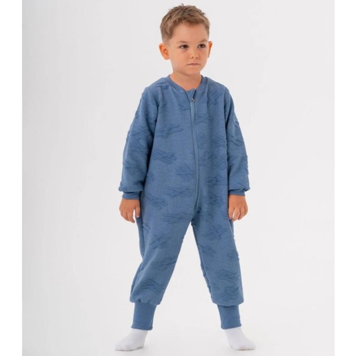 Moi Noi Fermuarlı Uzun Kollu Kışlık Bebek Çocuk  Uyku Tulumu Kapitone Mavi 2,5 Tog