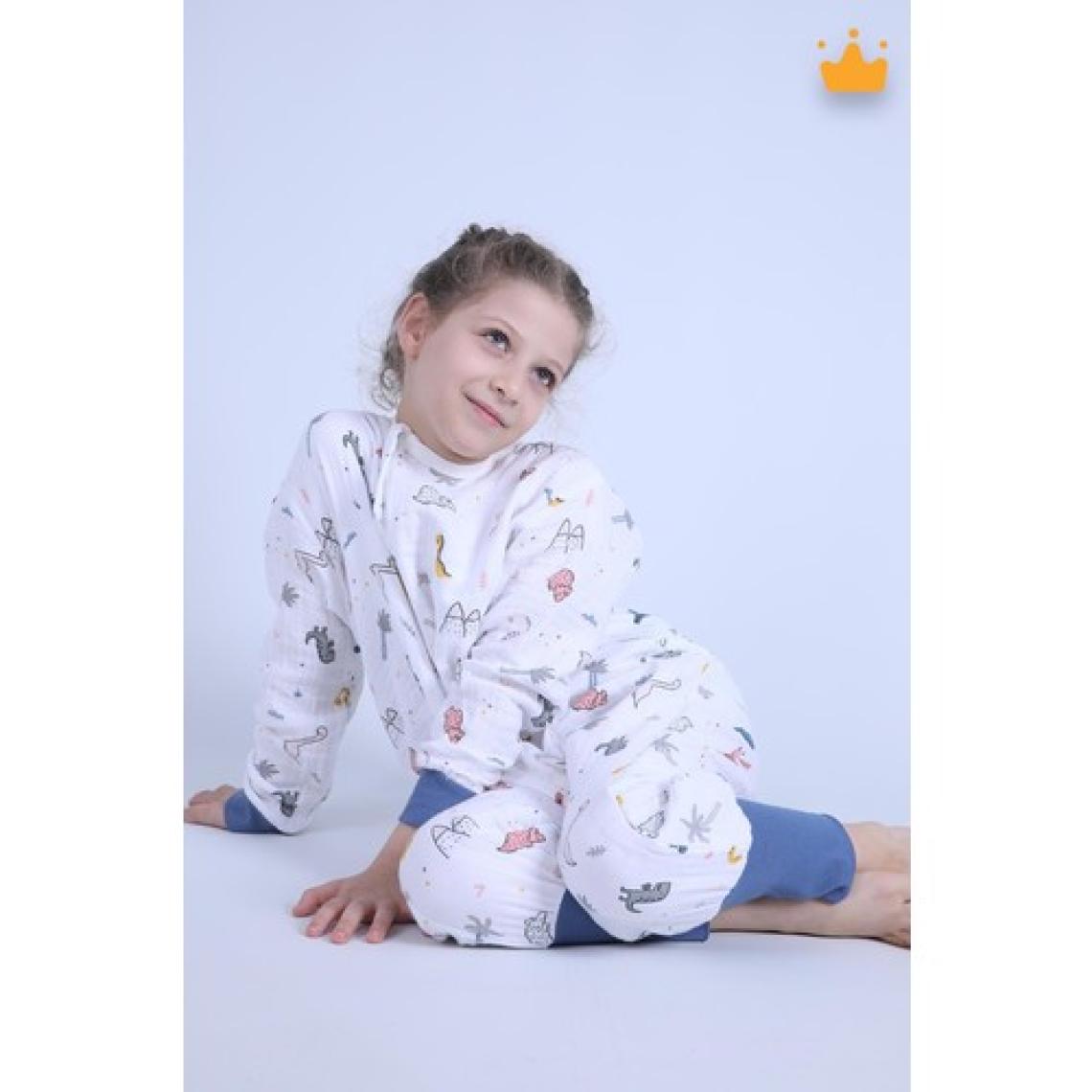 Begisa 2-8 Yaş 1 Tog 4 Katlı Müslin Çocuk Uyku Tulumu Unisex Uzun Kollu Uyku Tulumu