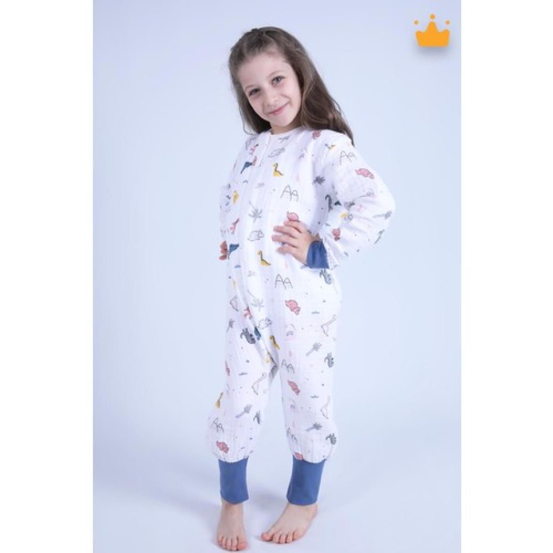 Begisa 2-8 Yaş 1 Tog 4 Katlı Müslin Çocuk Uyku Tulumu Unisex Uzun Kollu Uyku Tulumu