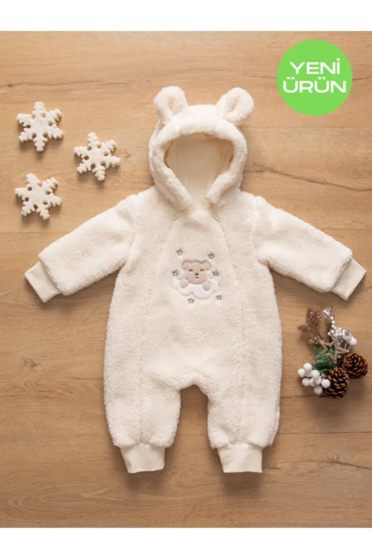 Sare Baby Pofuduk Serisi Kışlık Bebek Uyku Tulumu %100 Doğal Pamuk Astarlı Özel Kumaş Unisex 2.0 Tog