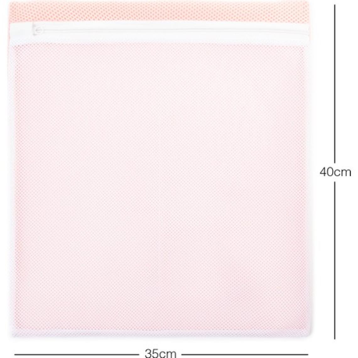 Ocean Home Textile Pembe Fermuarlı Ayakkabı Çamaşır Yıkama Filesi Torbası 35x40 cm