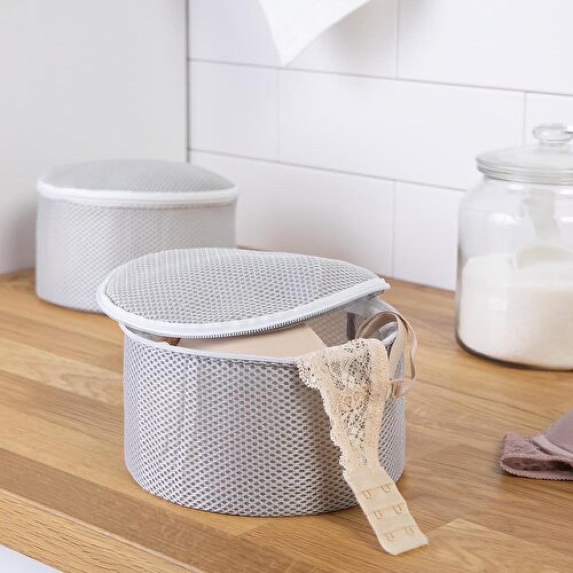 Ocean Home Textile Gri Fermuarlı İç Çamaşır Yıkama Filesi Torbası 20x10 cm