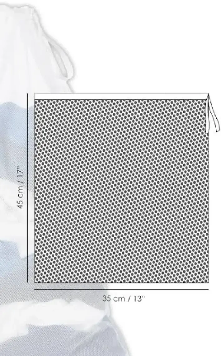 Meleni Home 1 Adet Ipli Çamaşır Yıkama Filesi - Koruyucu Çamaşır Yıkama Torbası 35X45 cm Beyaz