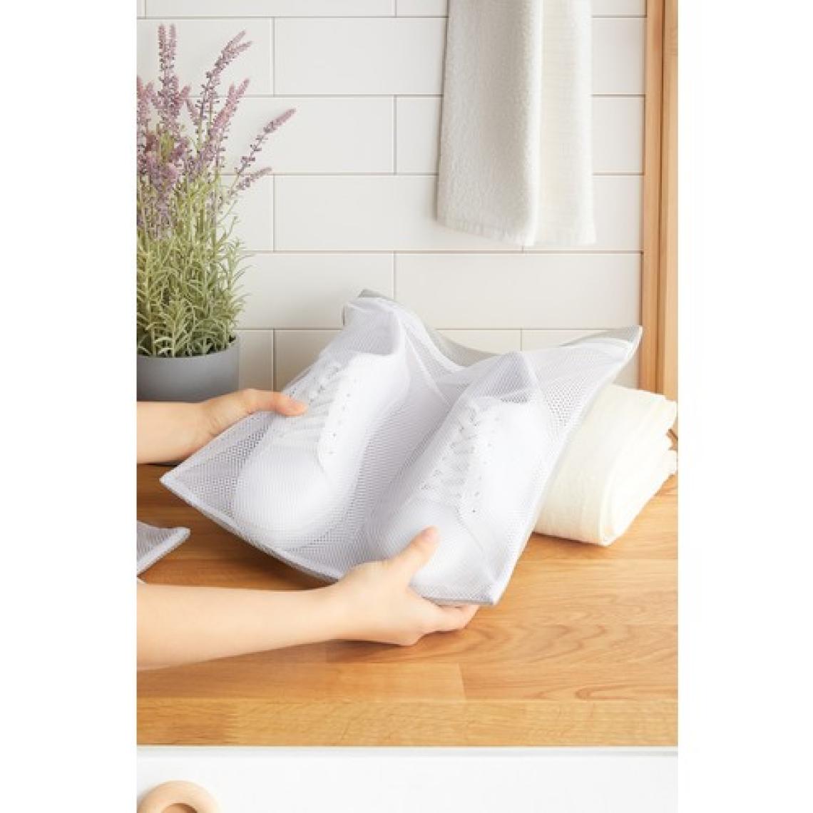 Ocean Home Textile 3 Adet Gri Fermuarlı Ayakkabı Çamaşır Yıkama Filesi Torbası 35x40 cm
