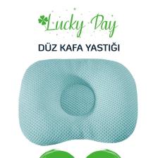 Kafa Yastığı Mavi Bebek Kafa Yastığı, Kafa Yastık, Bebek Yastığı, Organik Pamuk Kumaş