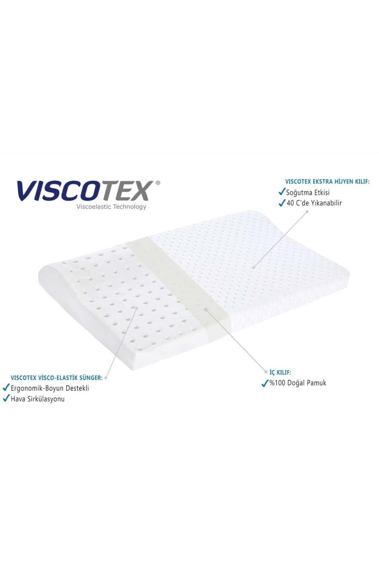 Visco Boyun Destekli Ortopedik Bebek Yastığı 50x30x6/4 Cm