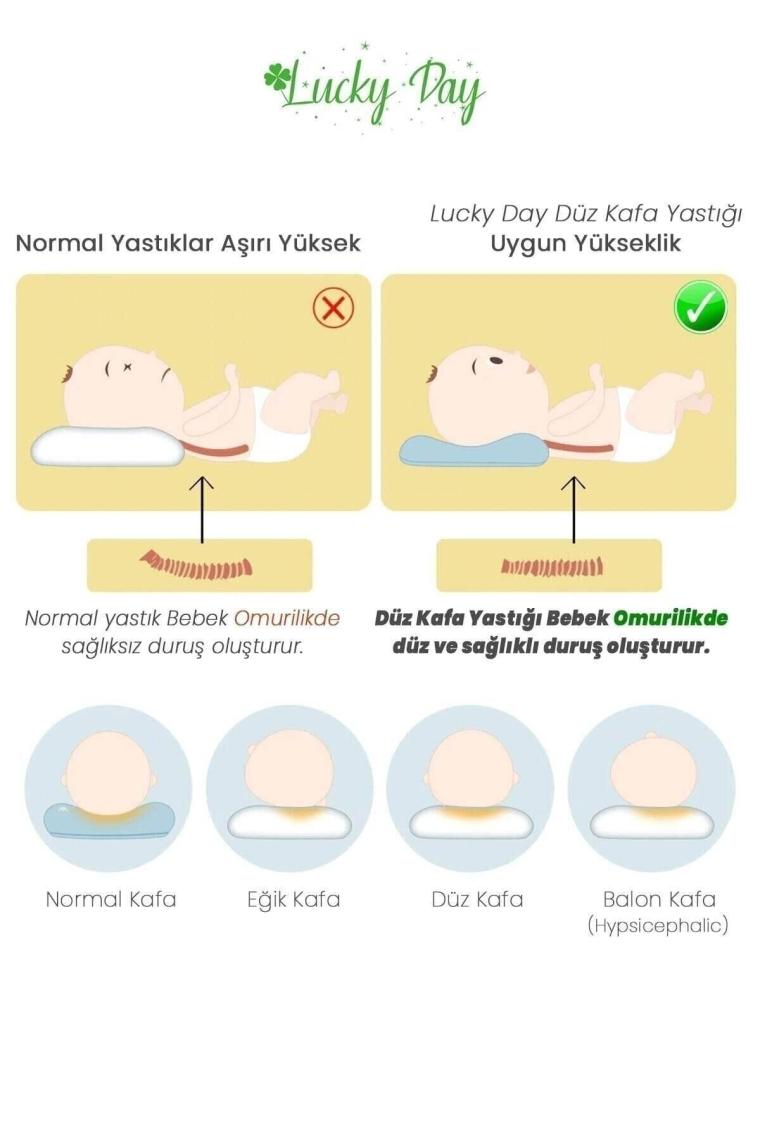 Kafa Yastığı Pembe Bebek Kafa Yastığı, Kafa Yastık, Bebek Yastığı, Organik Pamuk Kumaş