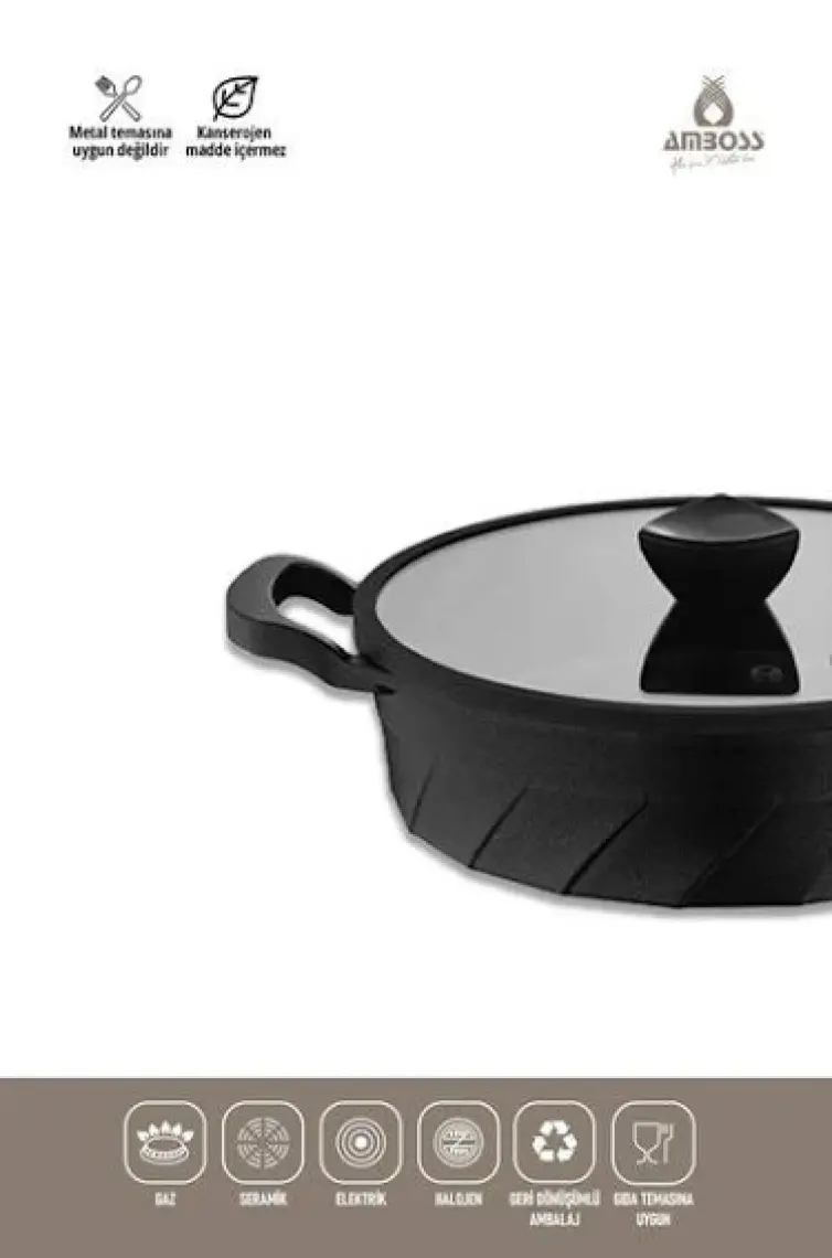 Amboss Kuvars 7 Parça Döküm Set Siyah 8699297000522