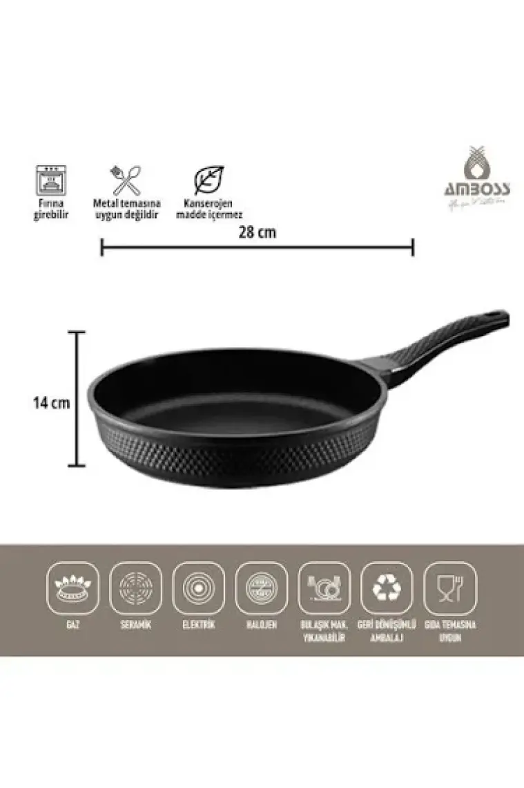 Amboss Kuvars 7 Parça Döküm Set Siyah 8699297000522