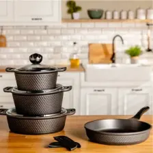 Amboss Kuvars 7 Parça Döküm Set Siyah 8699297000522