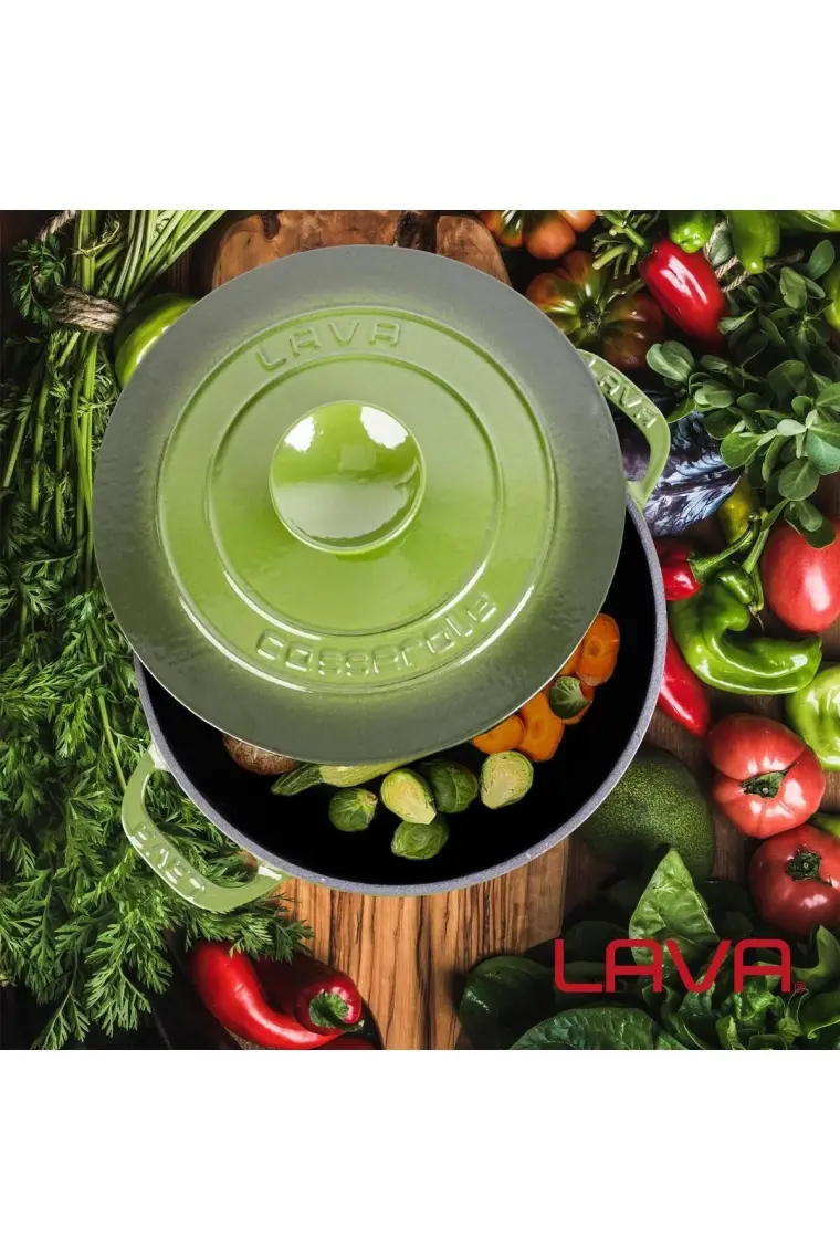 Lava Trendy Yuvarlak Döküm Demir Tencere Çap (Ø) 28 cm Yeşil