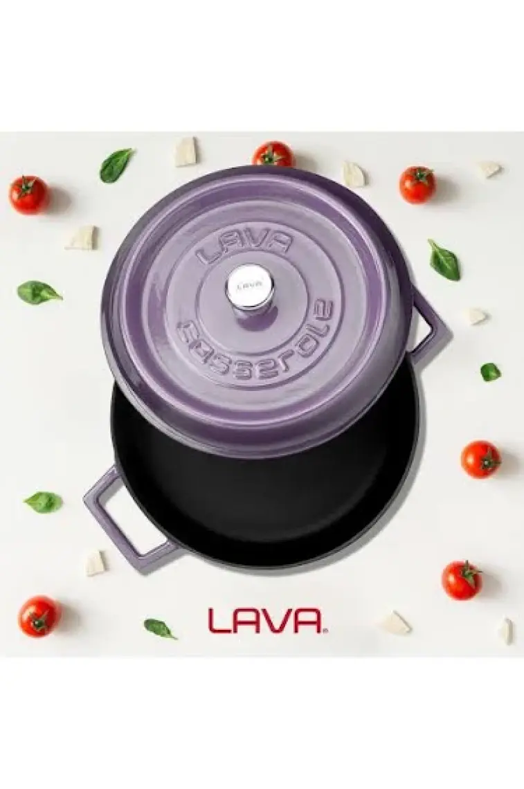 Lava Döküm Çok Amaçlı Yayvan Tencere. Trendy Serisi Çap(Ø)24cm.