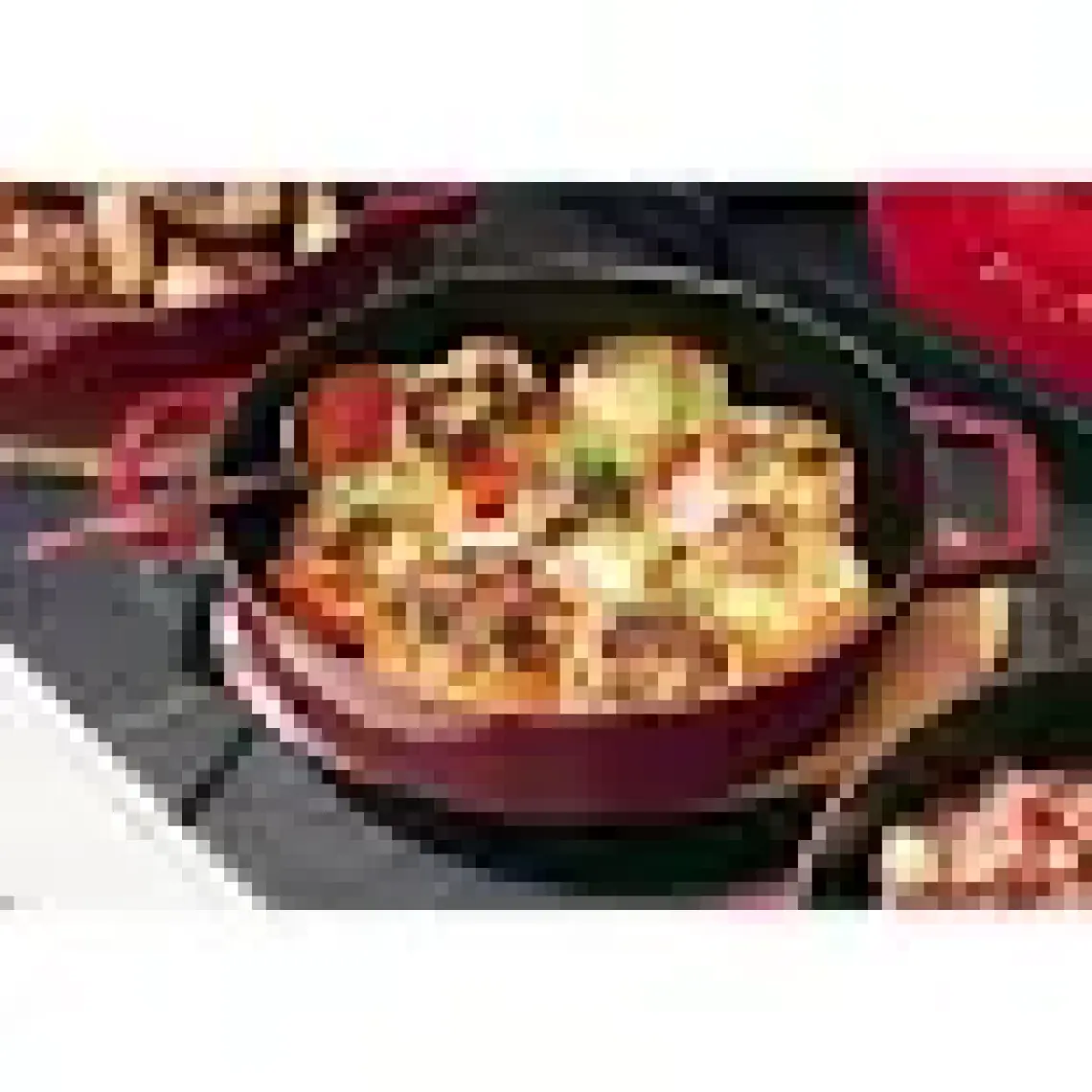Staub Chistera Yağmur Efektli Döküm Tencere 24 cm Kiraz