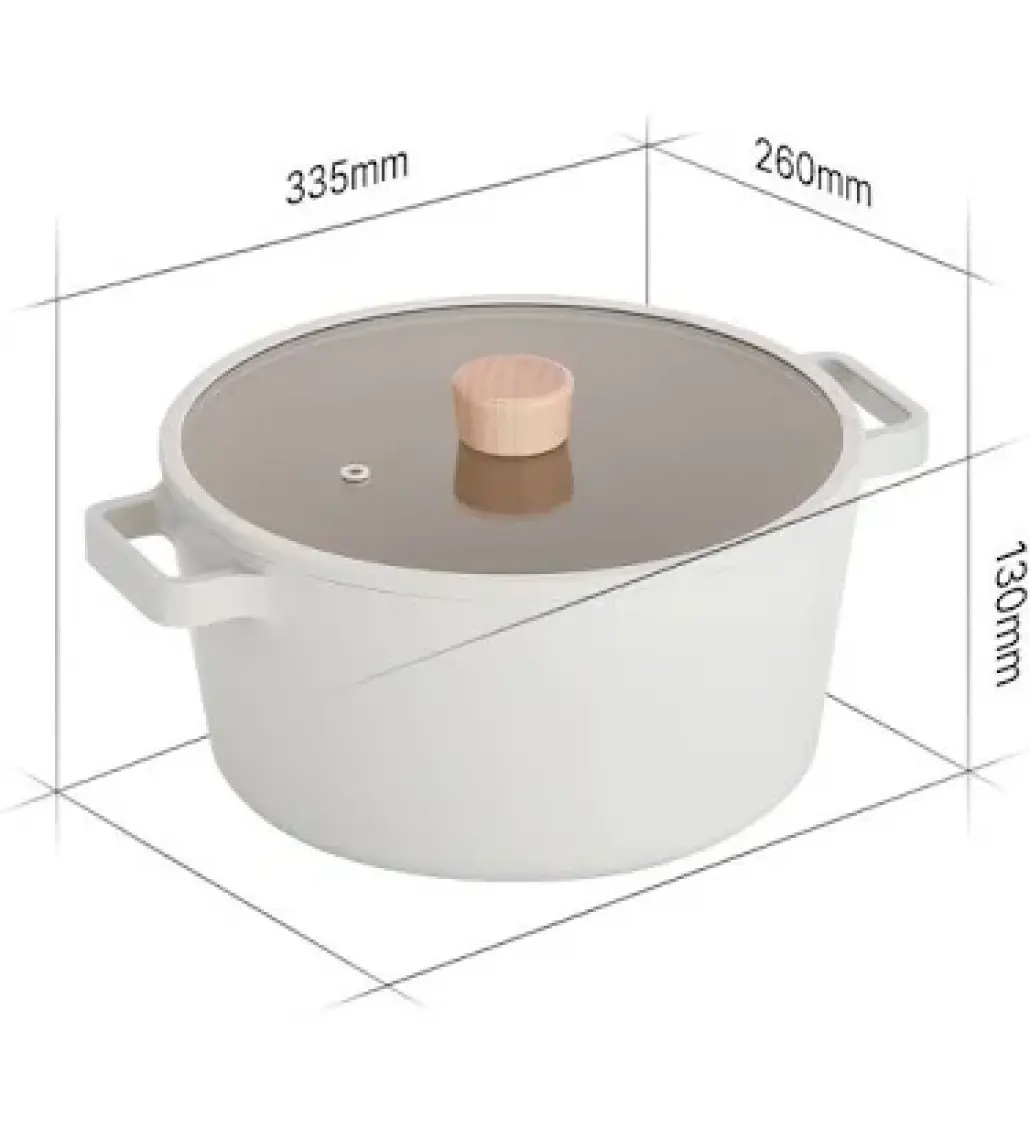 Neoflam Fika Cam Kapaklı Alüminyum Döküm Derin Tencere 26 x 13 cm.