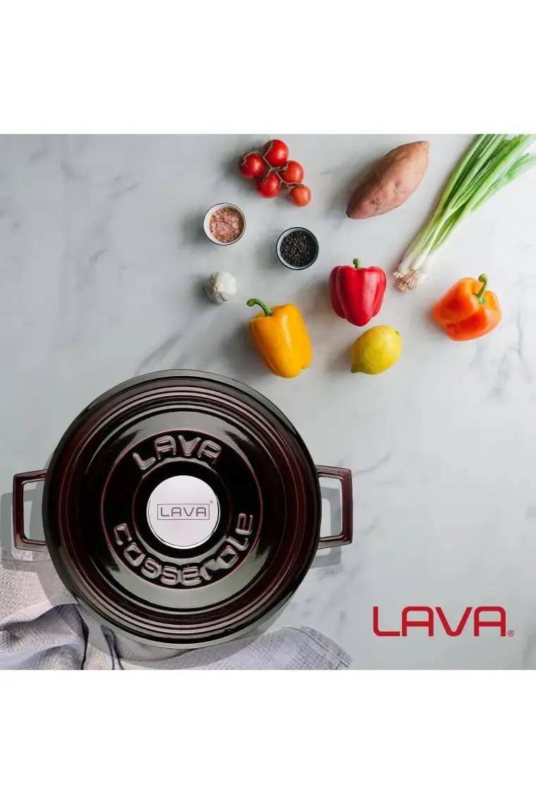 Lava Döküm Çok Amaçlı Yayvan Tencere. Trendy Serisi Çap(Ø)24cm.