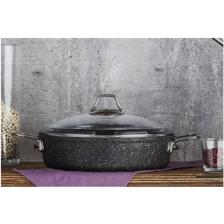 Falez Black Line 28 cm Granit Döküm Kısa Tencere