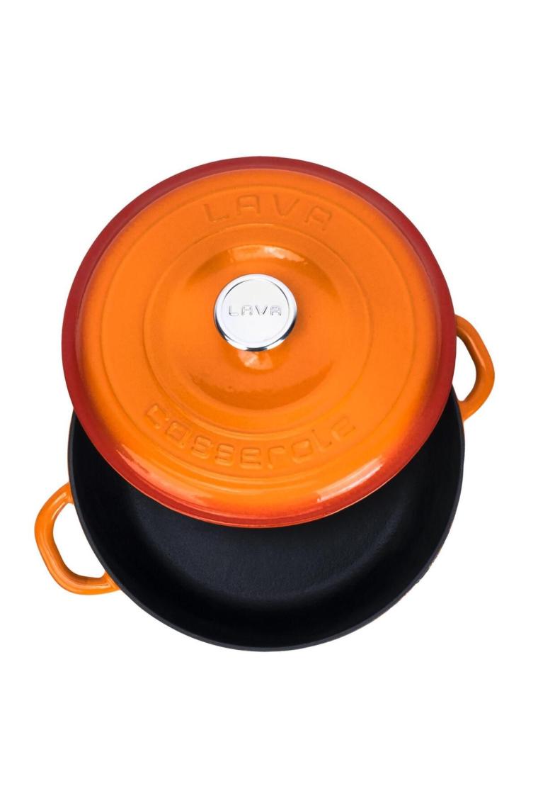 Lava New Heritage Turuncu 28 cm Döküm Çok Amaçlı Yayvan Tencere