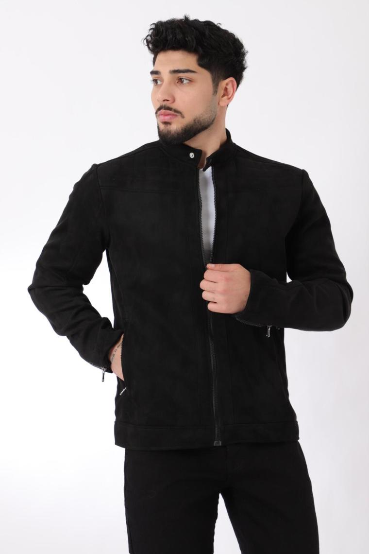 Stil Kombin Kol Detay Hakim Yaka Süet Mevsimlik Mont Bl 1710-60286
