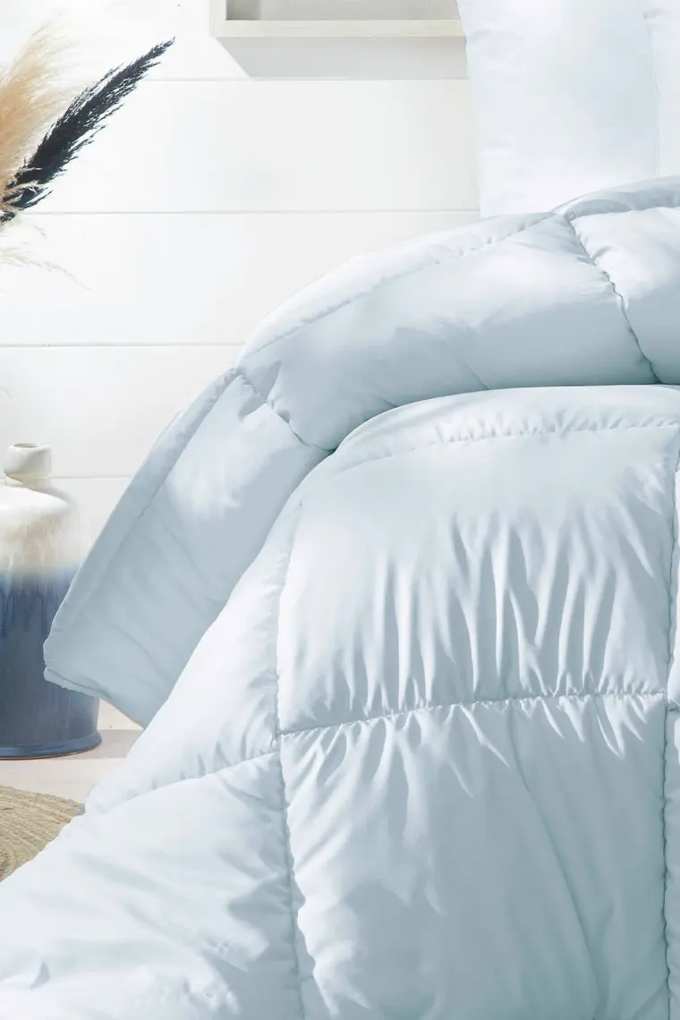 Yataş Bedding Macaron Çift Kişilik Yorgan - Yastık Set - Mavi
