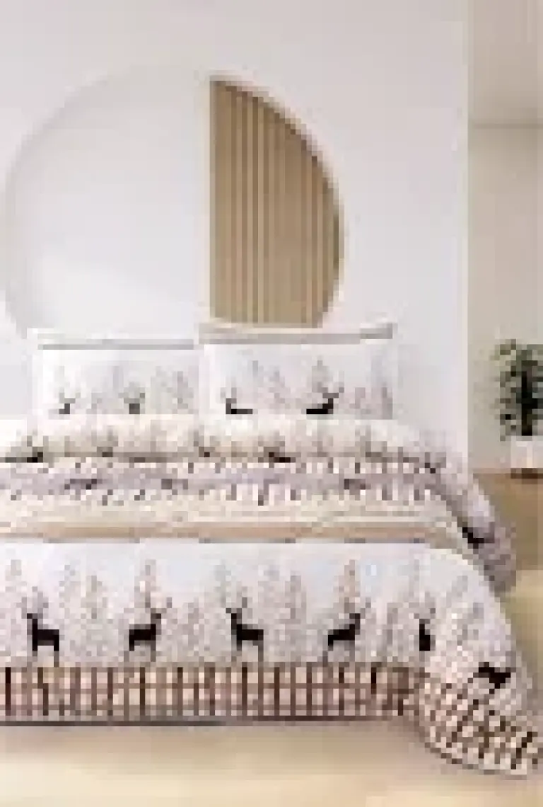 Merinos Comforter Yorgan Set Deer Bej Çift Kişilik 220x240 Cm