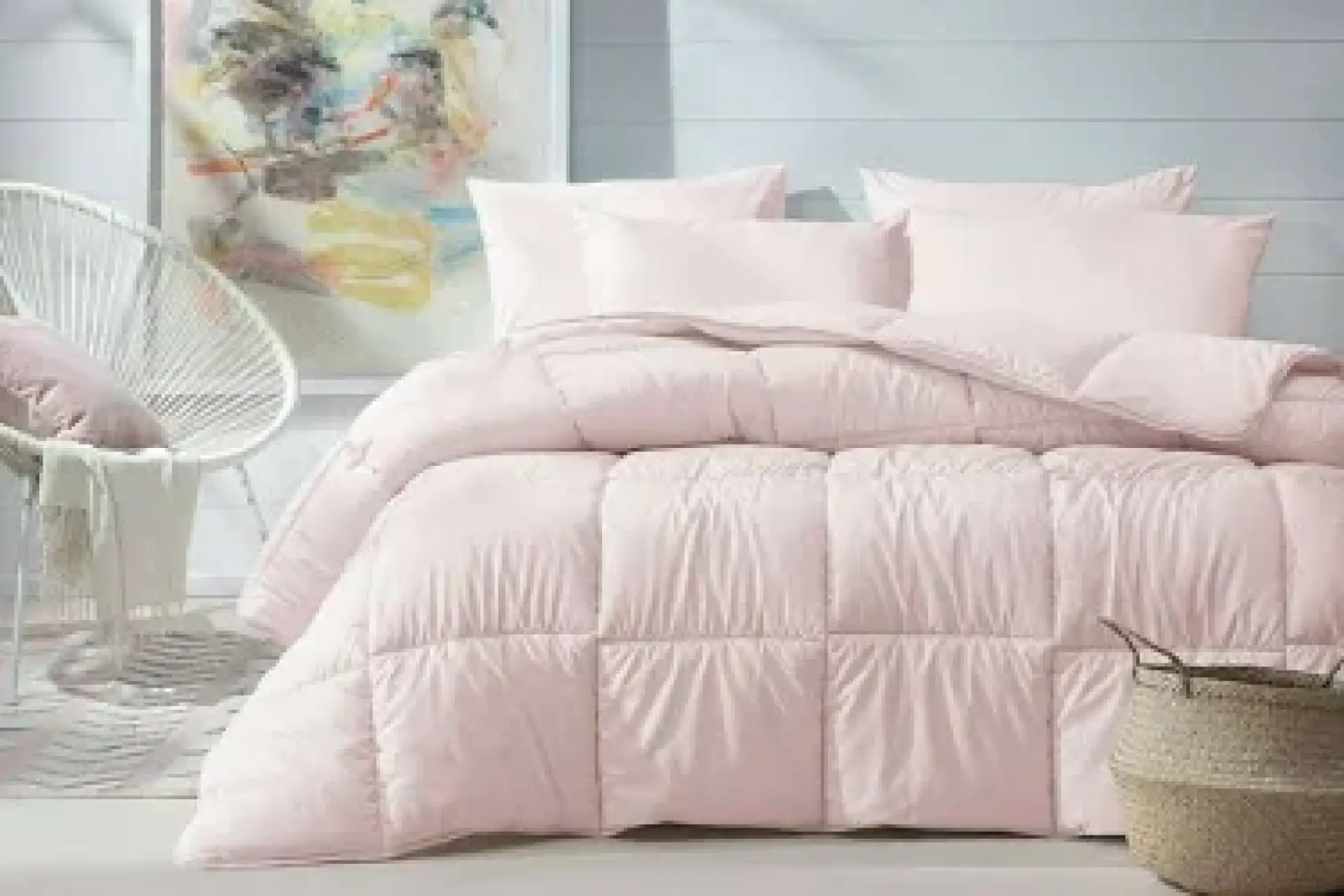 Yataş Bedding Macaron Çift Kişilik Yorgan - Yastık Set - Krem