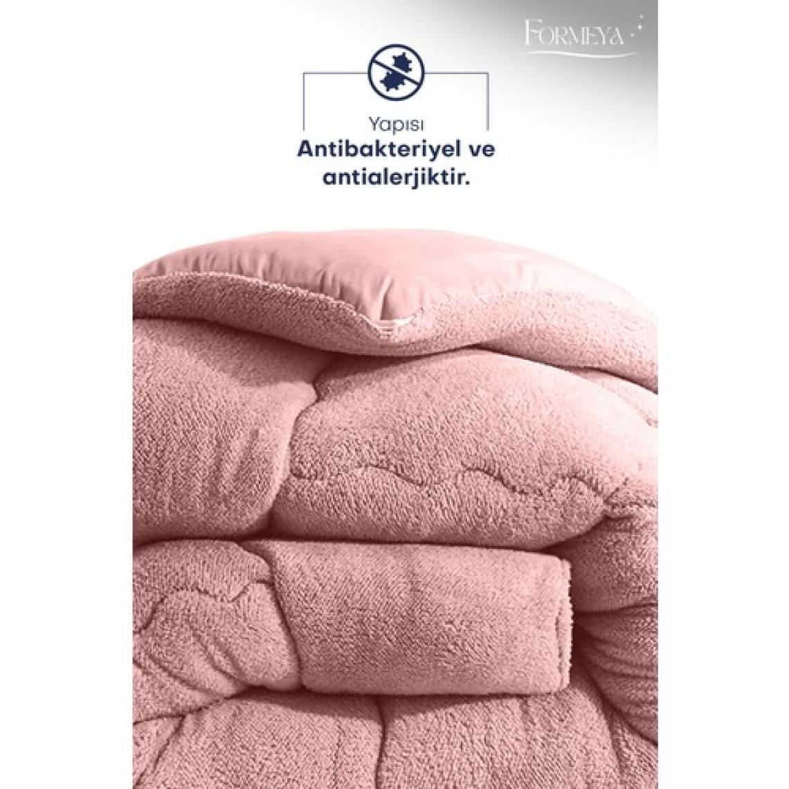 Formeya Çift Kişilik Lüx Pudra Welsoft Yorgan Çift Taraflı 195x215