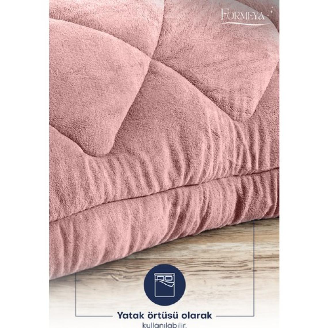 Formeya Çift Kişilik Lüx Pudra Welsoft Yorgan Çift Taraflı 195x215