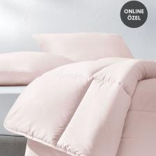 Yataş Macaron Çift Kişilik Yorgan Yastık Set Pembe