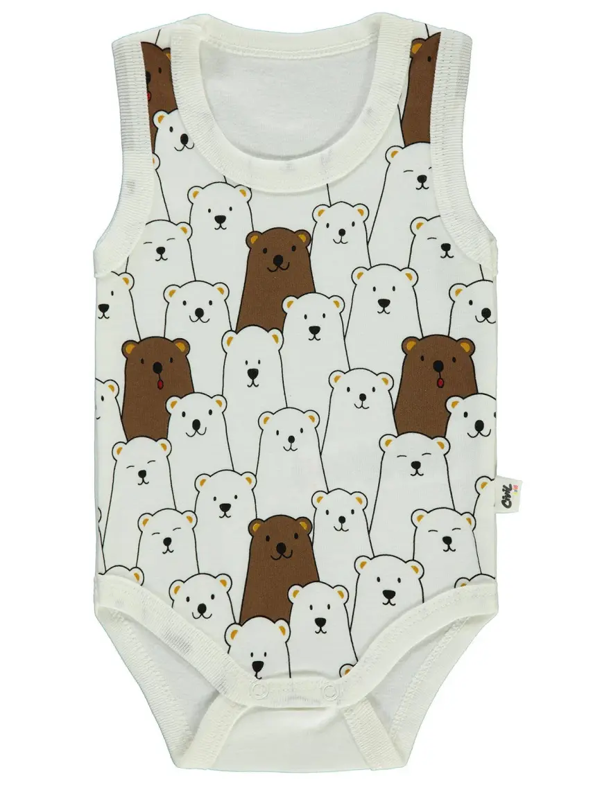 Civil Baby Erkek Bebek Çıtçıtlı Badi 1-18 Ay Ekru